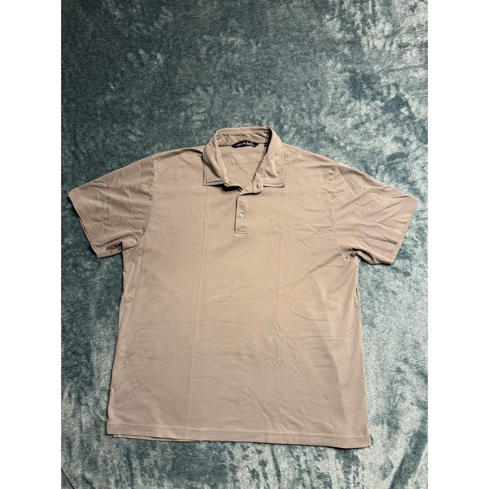 TravisMathew Mens Polo Shirt XXL Gray Tan Pima Cotton RN 123280 Short Sleeve
